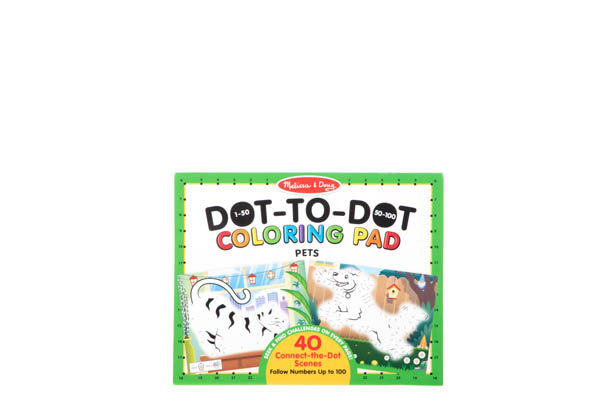 123 Dot-To-Dot Coloring Pad Pets