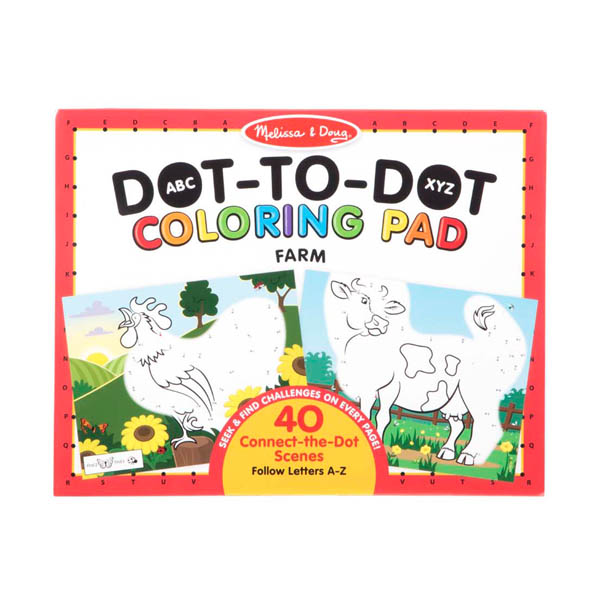ABC Dot-To-Dot Coloring Pad Farm