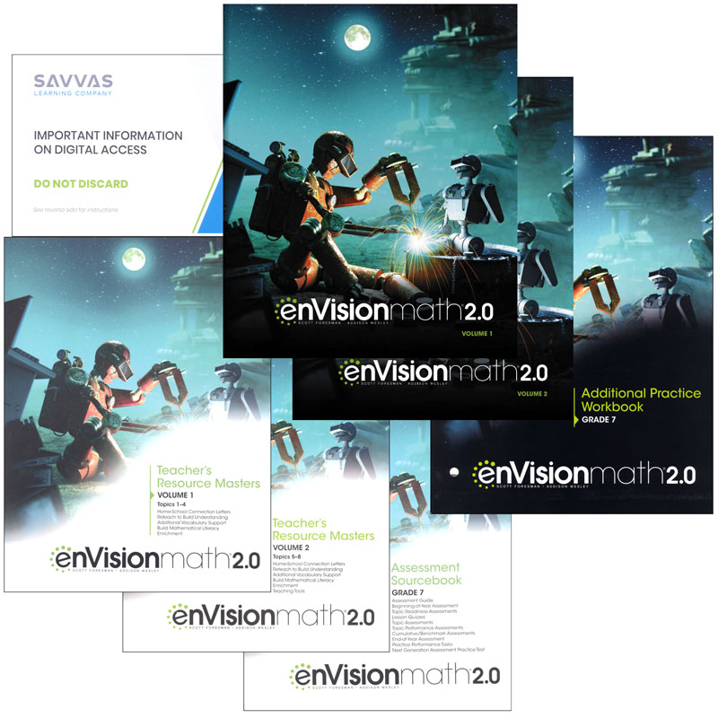 EnVision Math 7th Grade HomeSchool Bundle 2017 Edition Pearson Education 9780768597059