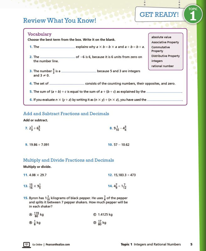 EnVision Math 7th Grade HomeSchool Bundle 2017 Edition Pearson 