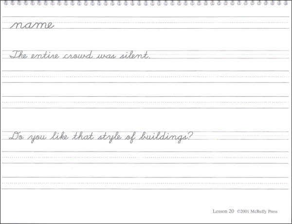 Pencil Third Grade Cursive Handwriting Book | McRuffy Press | 9781592693726