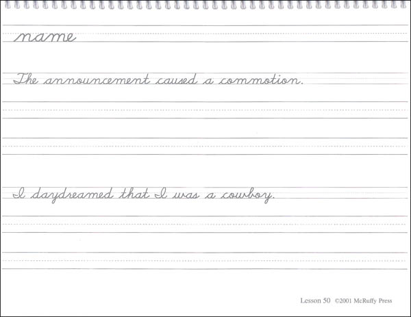 Pencil Third Grade Cursive Handwriting Book | McRuffy Press | 9781592693726
