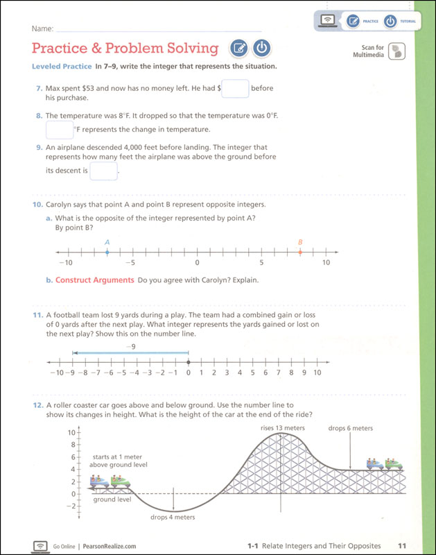practice and problem solving envision math 2.0 answer key