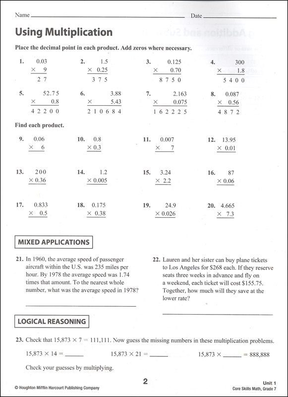 Core Skills: Math 2014 Grade 7 | Steck-Vaughn | 9780544268258