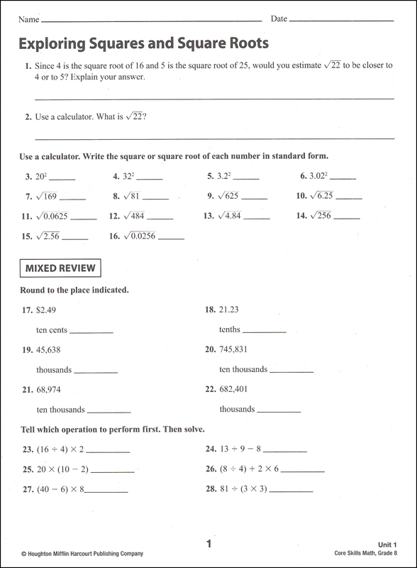 Core Skills Math 2014 Grade 8 SteckVaughn 9780544268265