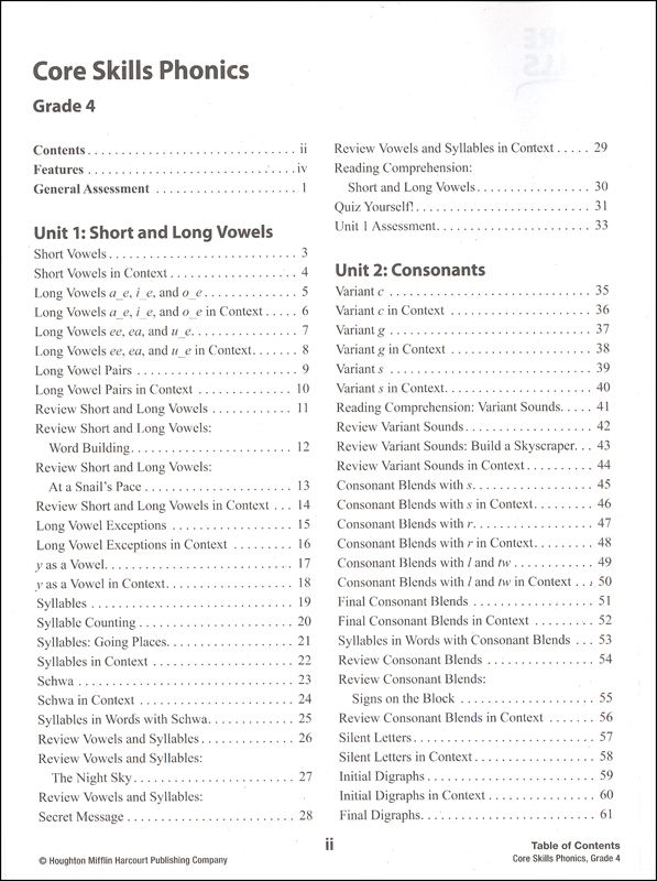 Core Skills: Phonics 2014 Grade 4 | Steck-Vaughn | 9780544267770