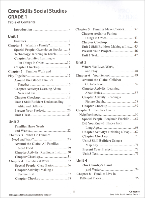 Core Skills Social Studies 2014 Grade 1 SteckVaughn 9780544268616