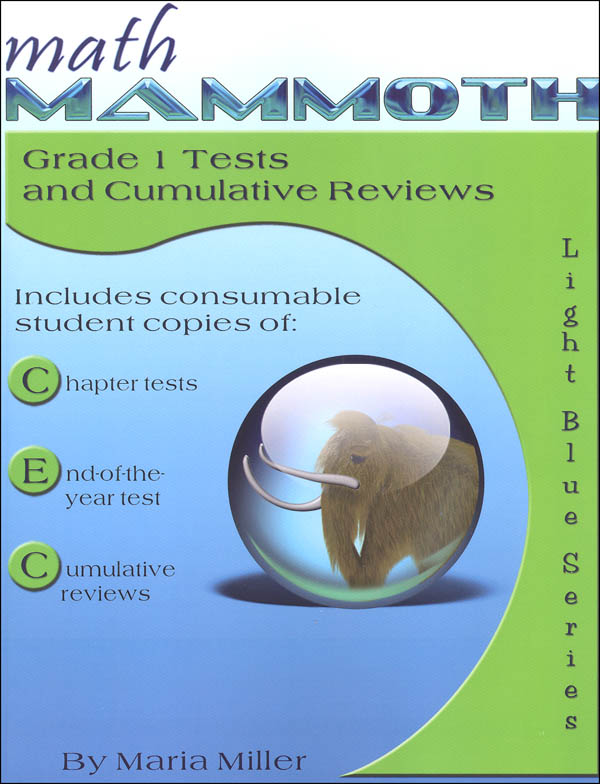Math Mammoth Light Blue Series Grade 1 Test/Review (Colored Version)