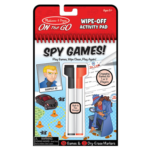 On the Go Wipe-Off Activity Pad Spy Games