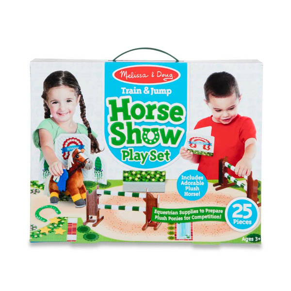 melissa & doug train and jump horse show playset