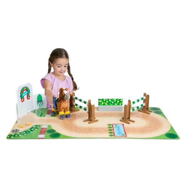 melissa & doug train and jump horse show playset