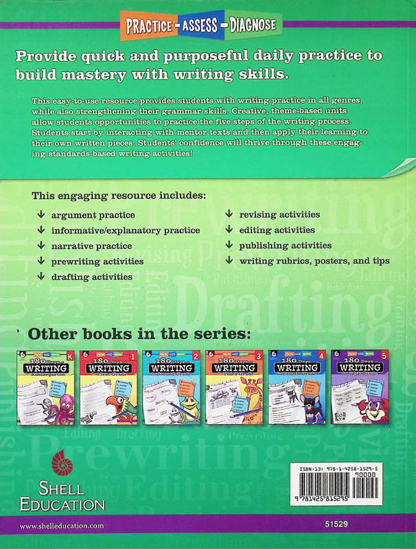 180 Days of Writing for Sixth Grade | Shell Education | 9781425815295