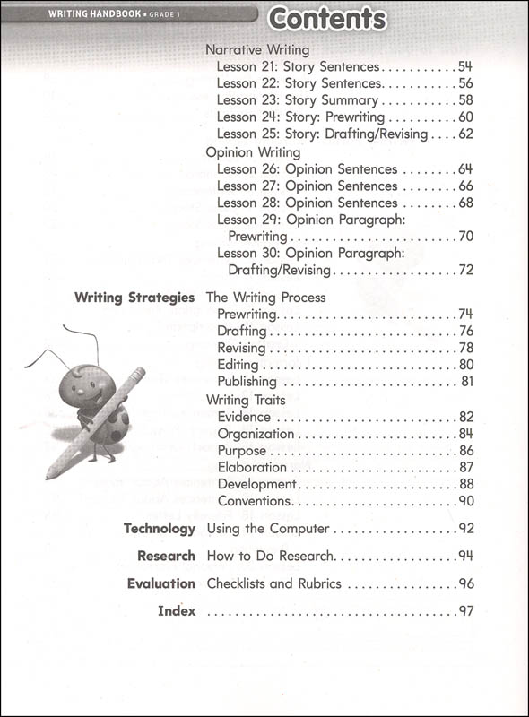 Writing Handbook Student Grade 1 Houghton Mifflin School 9780547864471
