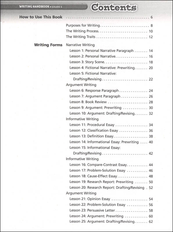 Writing Handbook Student Grade 6 Houghton Mifflin School 9780547864549