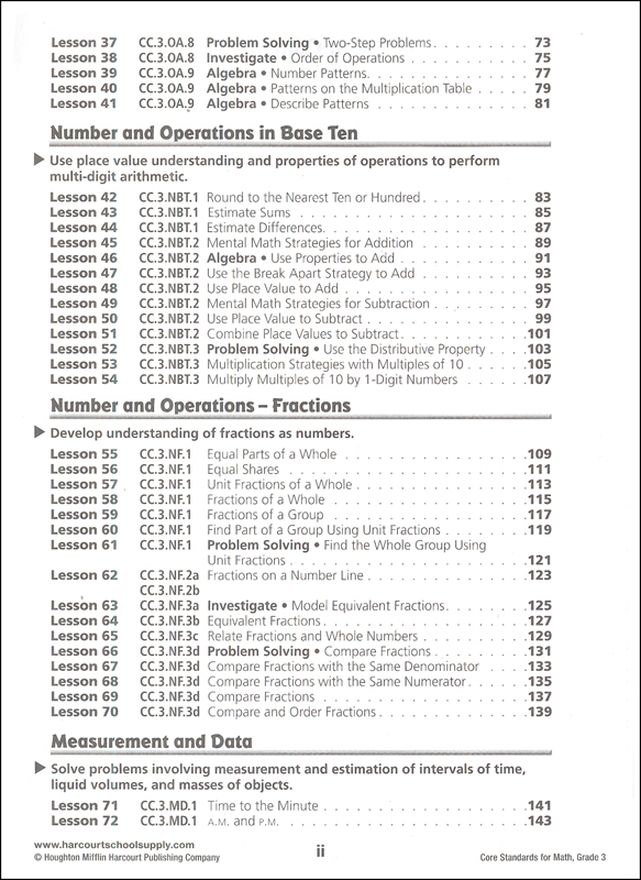 Grade 3 Math Standards