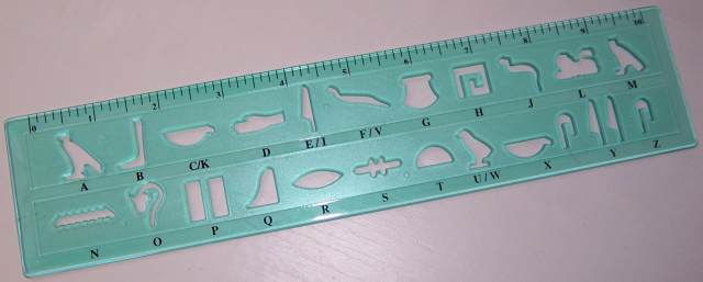 hieroglyphic alphabet stencil ruler discoveries