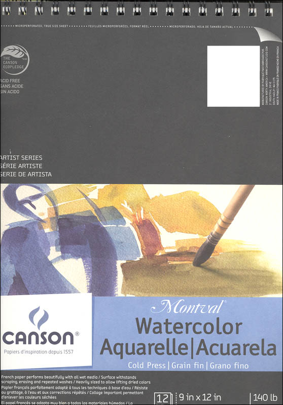Canson Montval Watercolor Pad (9" x 12") 12 sheets