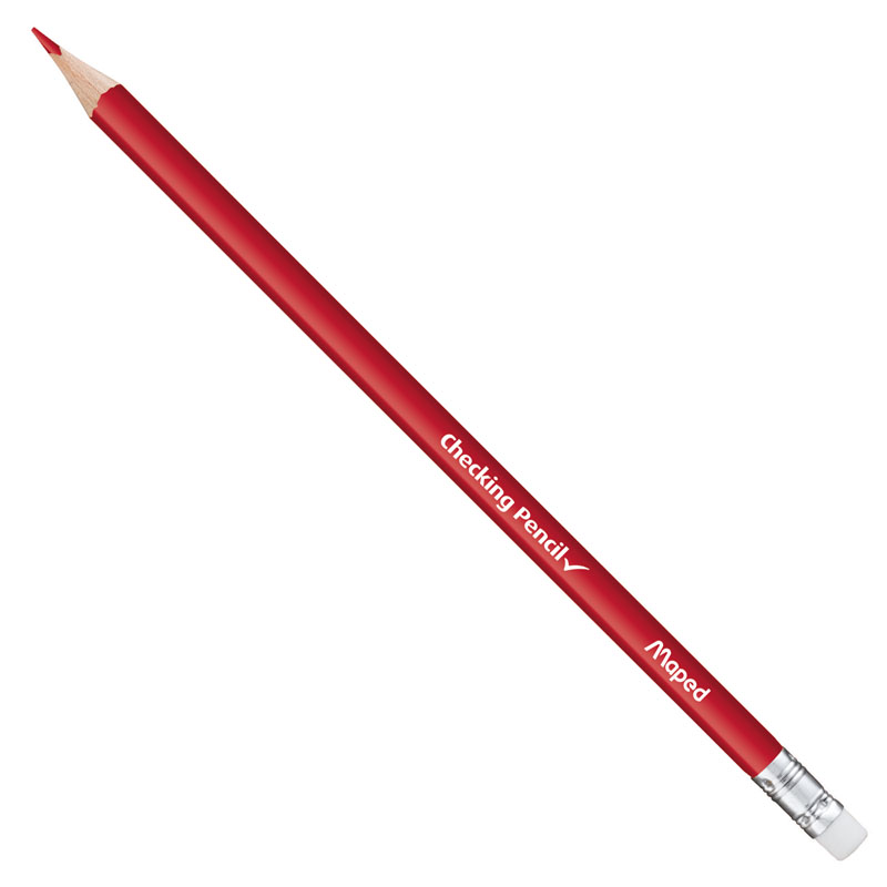 Triangular Red Checking Pencils (box Of 12) 