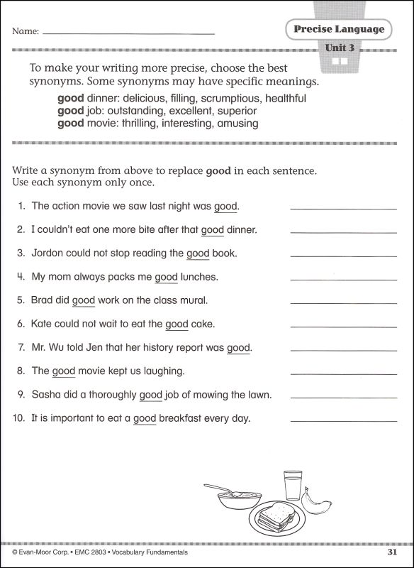 vocabulary fundamentals grade 3 evan moor 9781608236602