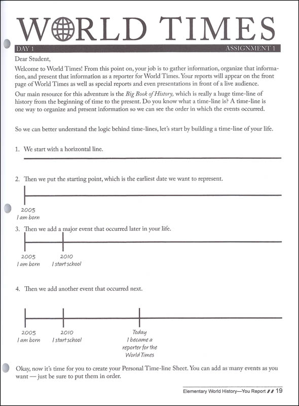 Elementary World History You Report! Teacher Guide Master Book