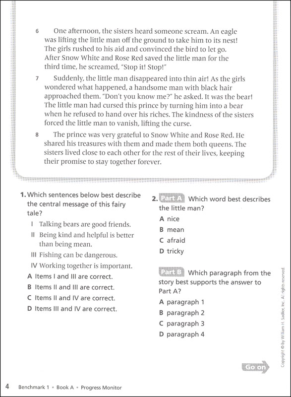 Progress Monitor English Language Arts Student Benchmark Assessments ...