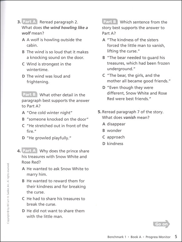 Progress Monitor English Language Arts Student Benchmark Assessments