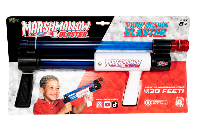 MARSHMALLOW BLASTER Blow Gun Shoot Real Mini Marshmellow Toy 30 feet Shooter 
