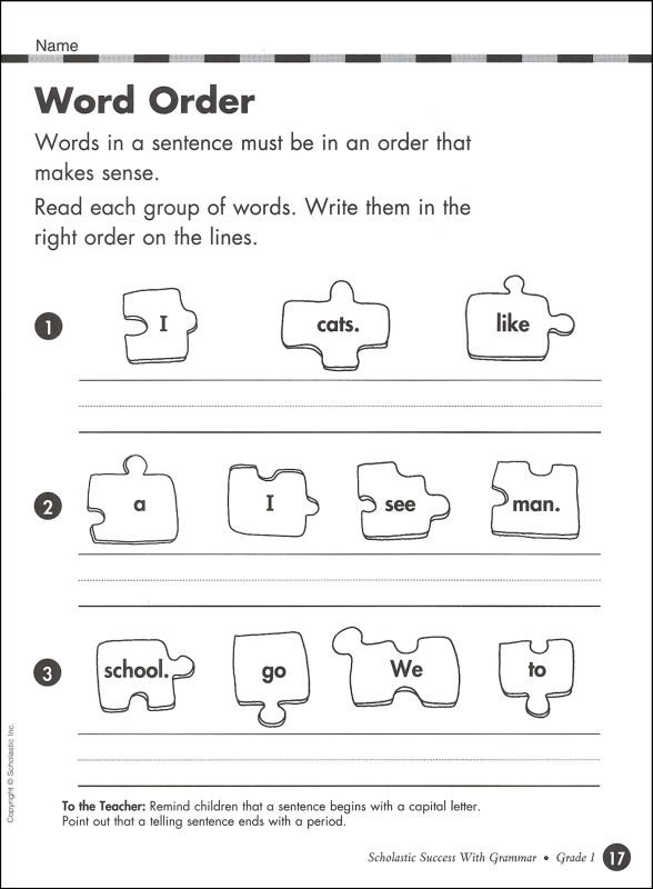 Grammar Grade 1 (Scholastic Success With) | Scholastic Teaching ...