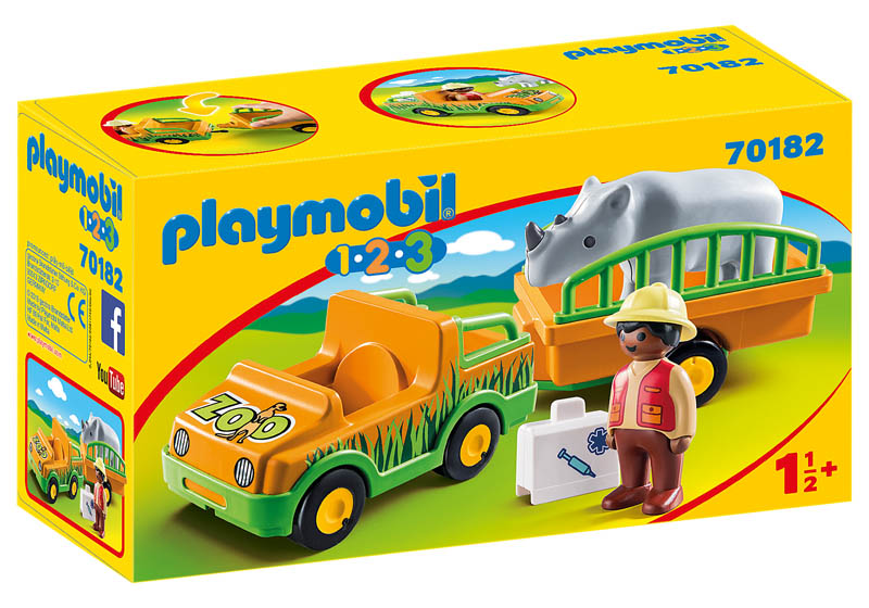 Zoo Vehicle with Rhinoceros (Playmobil 1-2-3)