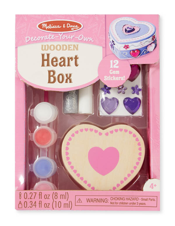 Melissa & Doug Decorate-Your-Own Wooden Heart Box 