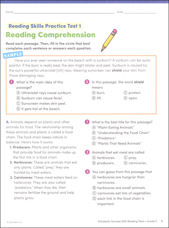 Reading Tests Grade 5 (Scholastic Success Wit | Scholastic Teaching ...