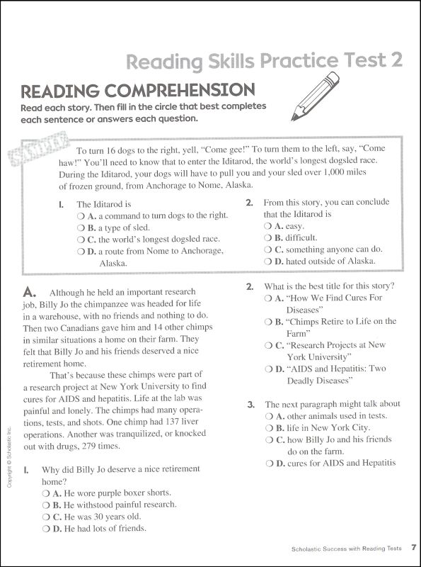Reading Tests Grade 5 (Scholastic Success Wit Scholastic Teaching