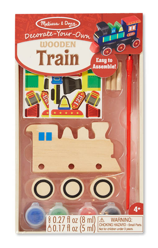 Melissa & Doug Decorate Your Own Wooden Train #8846 BRAND NEW 