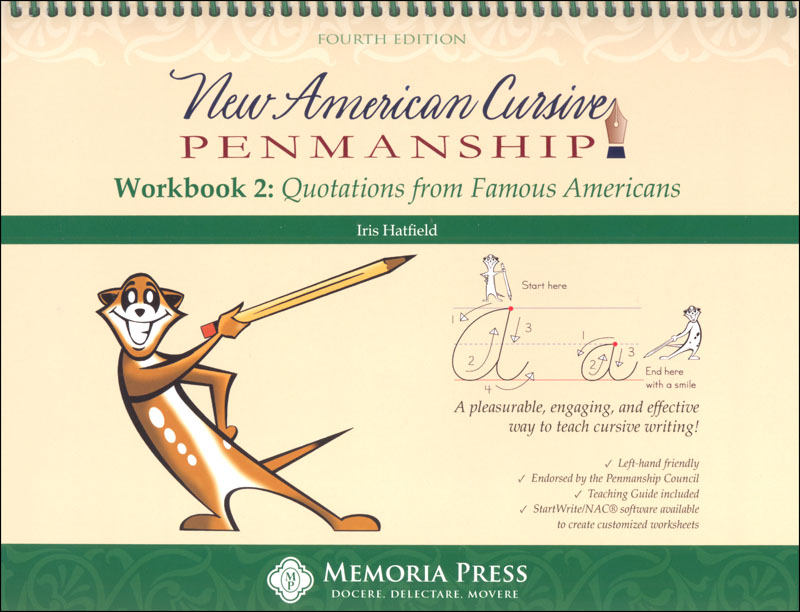 New American Cursive 2 Workbook (Famous Americans 4ED)