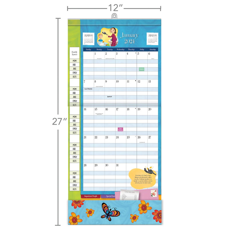 Mom's PlanIt Wall Calendar (August 2023 December 2024) Avalanche