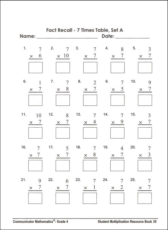Student Multiplication Resource Book Grade 4 Volume 1 | LL Teach