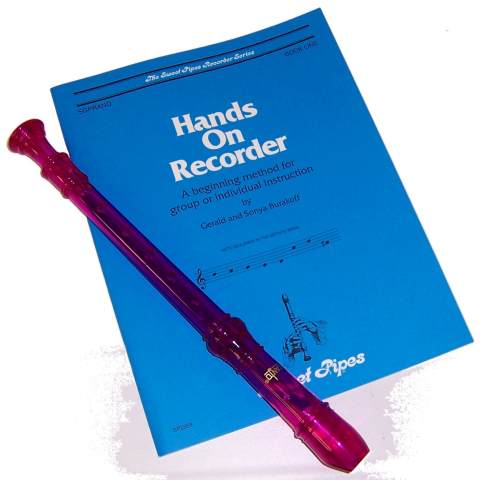 Hands On Recorder Book with Purple Canto Recorder