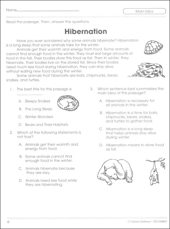 reading comprehension grade 3 100 series carson dellosa