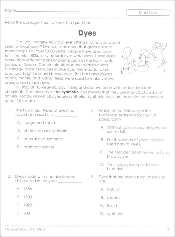 reading comprehension grade 4 100 series carson dellosa