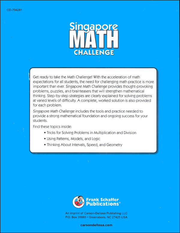 Singapore Math Challenge Grade 4 | Frank Schaffer Publications ...