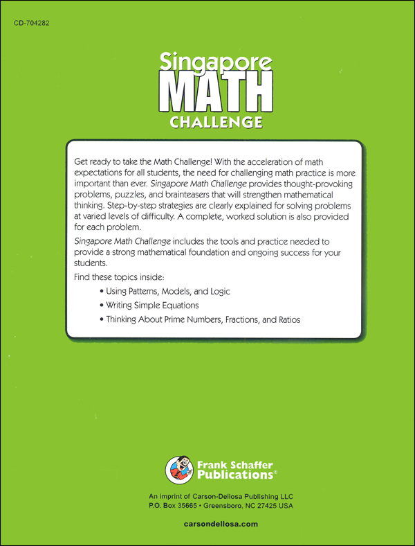 Singapore Math Challenge Grade 5 | Frank Schaffer Publications ...