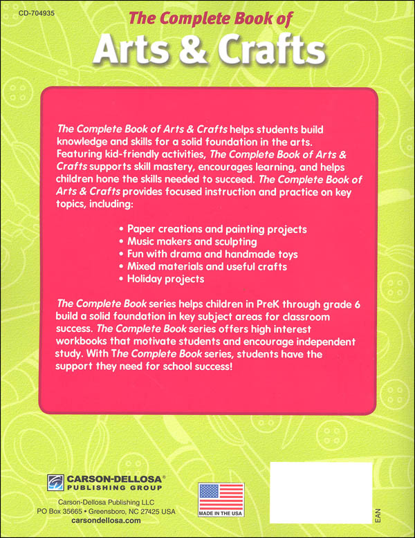 Complete Book of Arts & Crafts K Grade 4 Thinking Kids 9781483826929