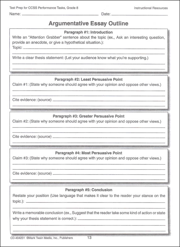 Test Prep for CCSS Performance Tasks: Grade 8 | Mark Twain Media ...