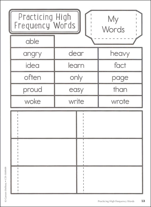 Interactive Notebooks Word Study Grade 3 CarsonDellosa