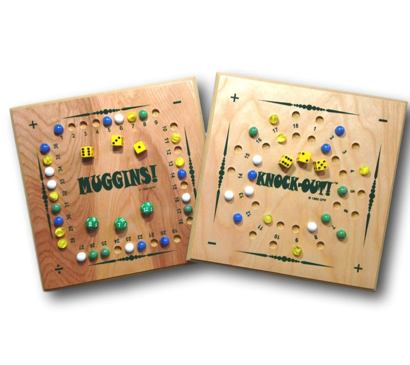 Muggins Math Game (Revised Wood Board with Knockout)