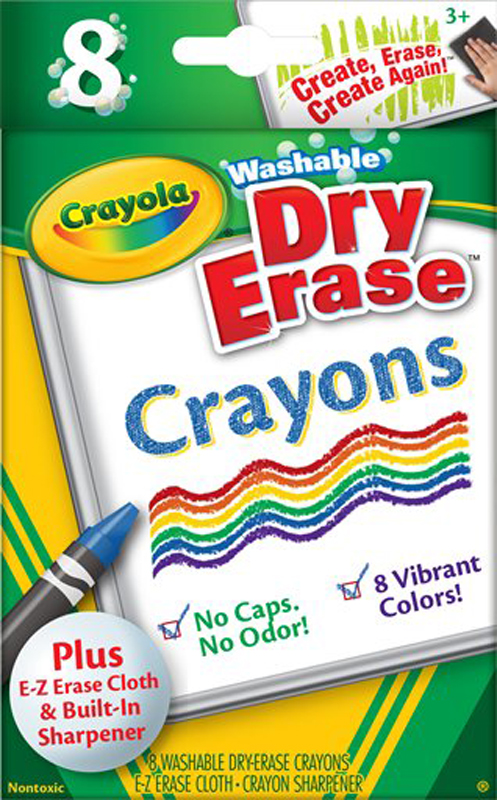 Crayola Washable Dry Erase Large Crayons - 8