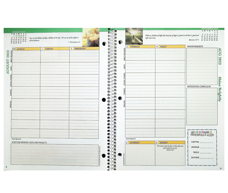Student Scripture Planner ESV Large Secondary August 2023 July 2024