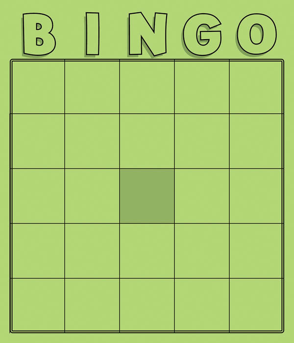 Colored Blank Bingo Cards (Package of 36) Hygloss