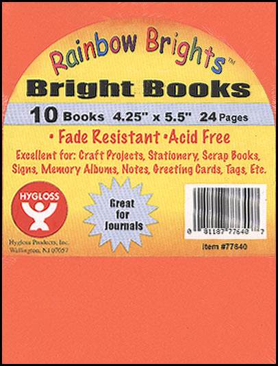 Bright Books - Set of 10 Assorted Colors (4 1/4" x 5 1/2")