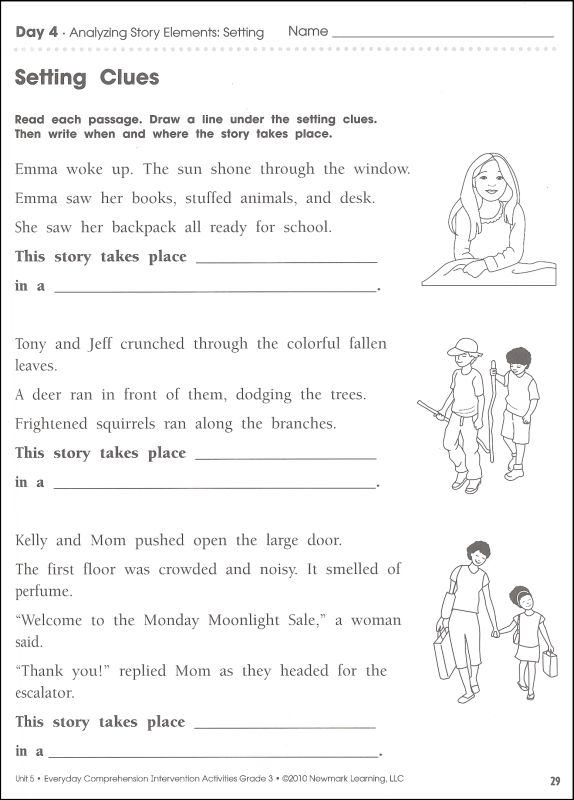 everyday comprehension intervention activities grade 3 newmark